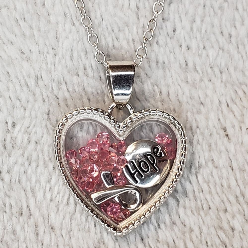 Silver Hope Heart pendant on silver chain